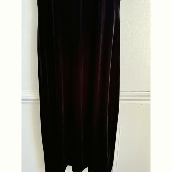 Vintage 90s Catherine Coatney Velvet Maxi Dress Size 1X Black Goth Evening Party - Picture 4 of 9